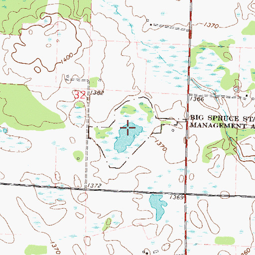 Topographic Map of Big Spruce State Wildlife Management Area, MN