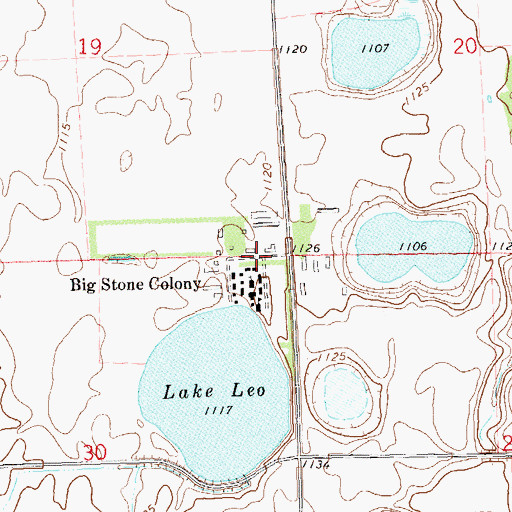 Topographic Map of Big Stone Colony, MN