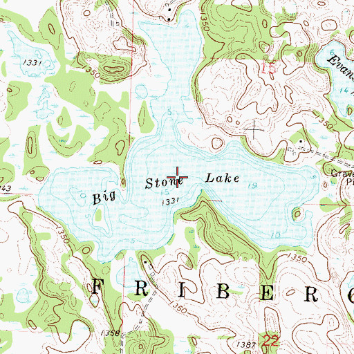 Topographic Map of Big Stone Lake, MN