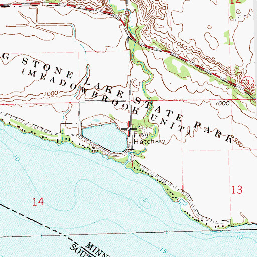 Topographic Map of Big Stone Lake State Park, MN
