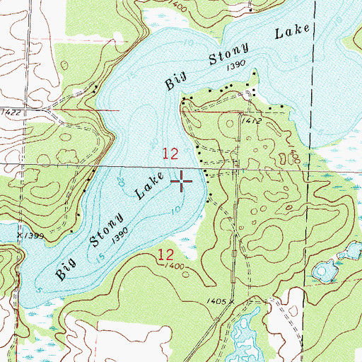 Topographic Map of Big Stony Lake, MN