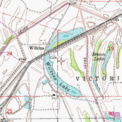 Topographic Map of Wilkins School (historical), AR