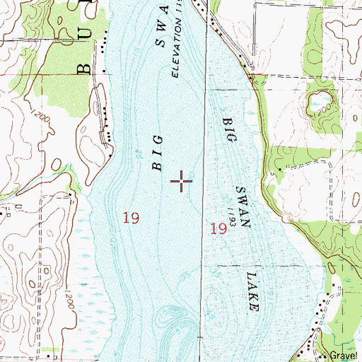 Topographic Map of Big Swan Lake, MN