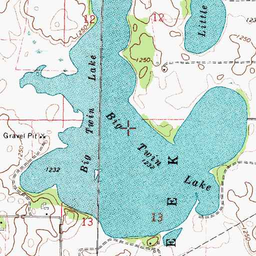 Topographic Map of Big Twin Lake, MN