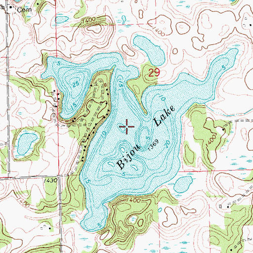Topographic Map of Bijou Lake, MN