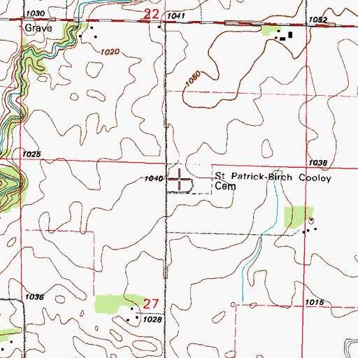Topographic Map of Saint Patrick - Birch Cooley Cemetery, MN