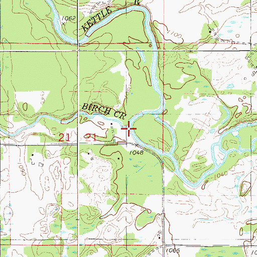 Topographic Map of Birch Creek, MN