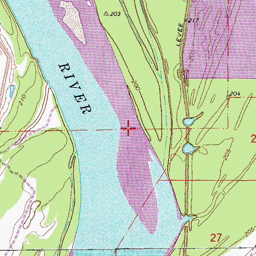 Topographic Map of Winfrey Reach, AR