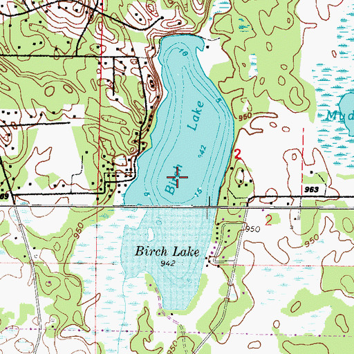 Topographic Map of Birch Lake, MN
