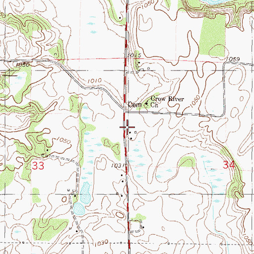 Topographic Map of Birch Lake School, MN