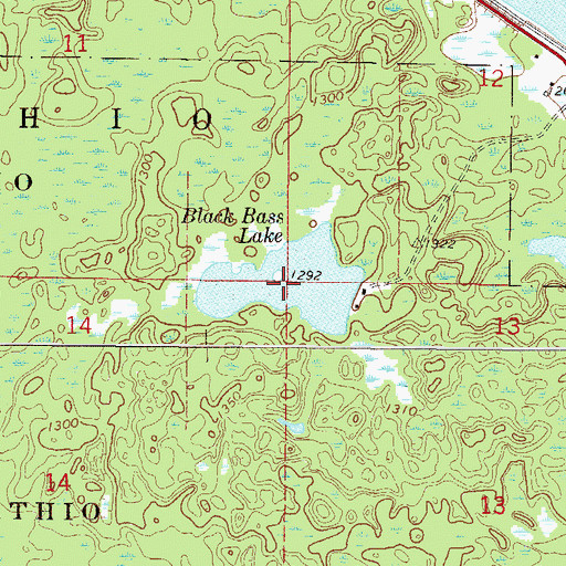 Topographic Map of Black Bass Lake, MN