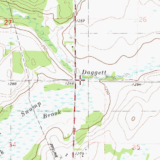 Topographic Map of Black Brook, MN