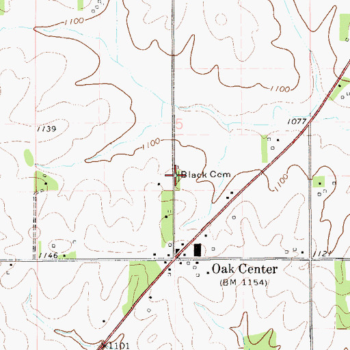Topographic Map of Black Cemetery, MN