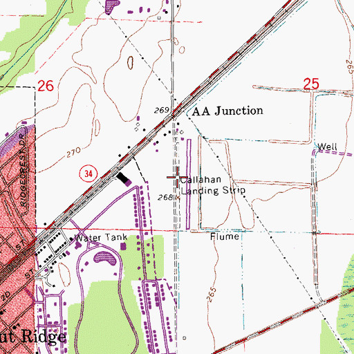 Topographic Map of Callahan Landing Strip (historical), AR