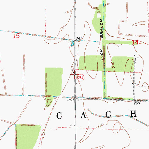Topographic Map of Fender School (historical), AR