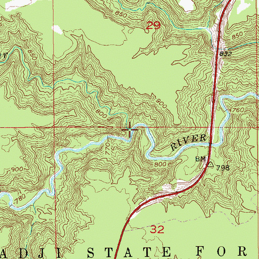 Topographic Map of Blackhoof River, MN