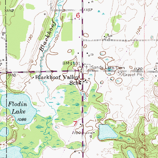 Topographic Map of Blackhoof Valley School, MN