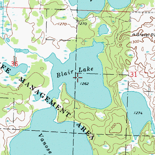 Topographic Map of Blair Lake, MN