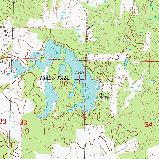 Topographic Map of Blair Lake, MN