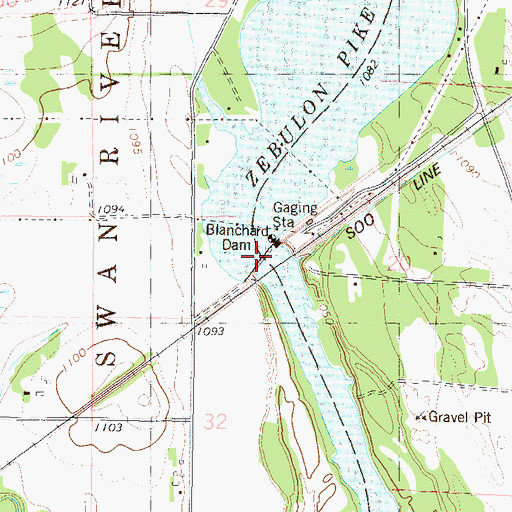 Topographic Map of Blanchard Dam, MN
