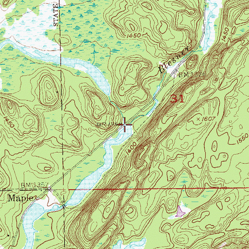 Topographic Map of Blesener Creek, MN