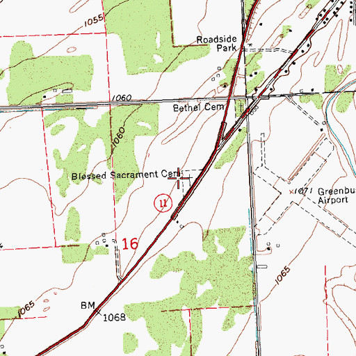 Topographic Map of Blessed Sacrament Cemetery, MN