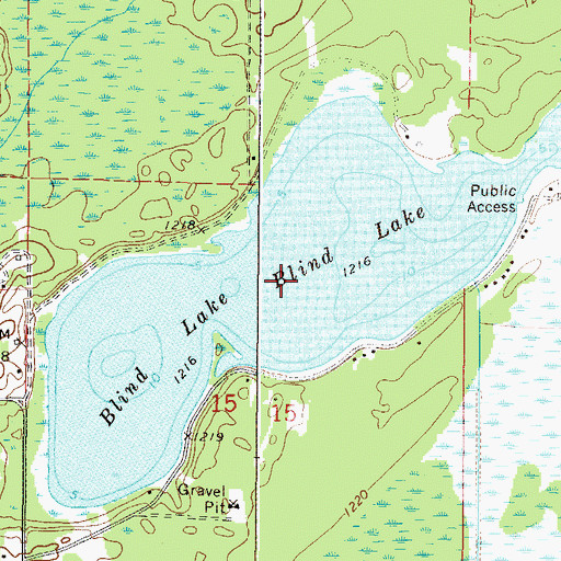 Topographic Map of Blind Lake, MN