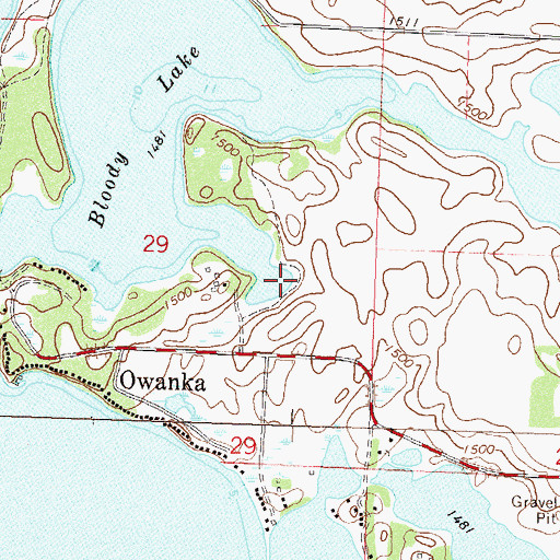 Topographic Map of Bloody Lake, MN