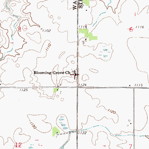 Topographic Map of Blooming Grove Church, MN