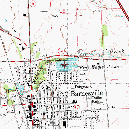 Topographic Map of Blue Eagle Lake, MN