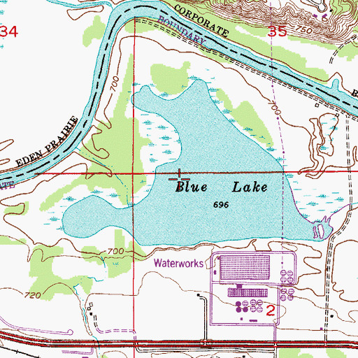 Topographic Map of Blue Lake, MN