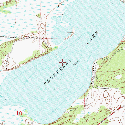 Topographic Map of Blueberry Lake, MN