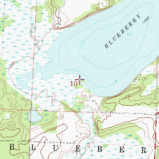 Topographic Map of Blueberry River, MN