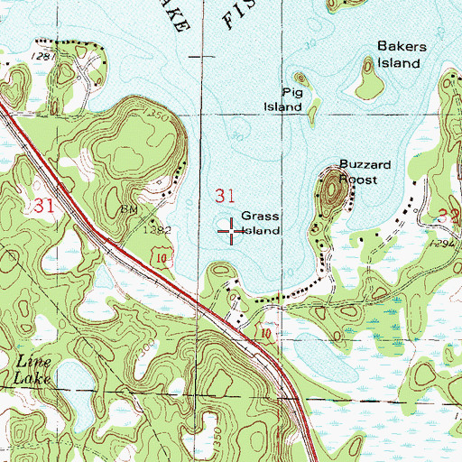 Topographic Map of Grass Island, MN