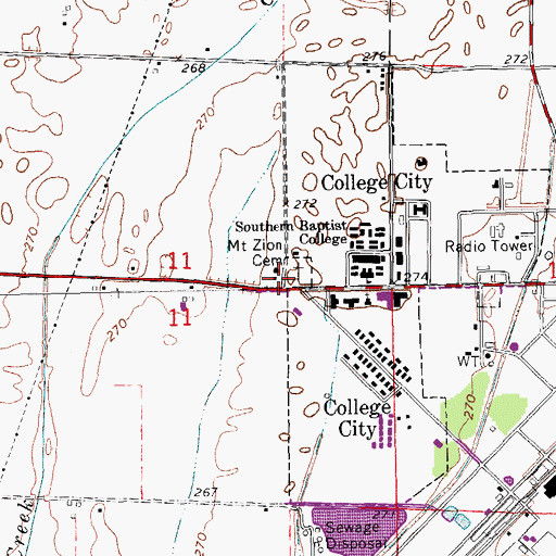 Topographic Map of Mount Zion Church (historical), AR
