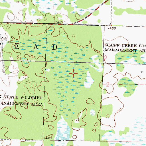 Topographic Map of Bluff Creek State Wildlife Management Area, MN