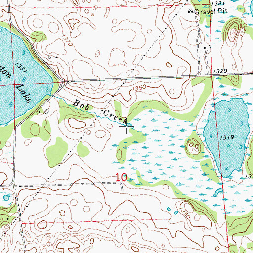 Topographic Map of Bob Creek, MN