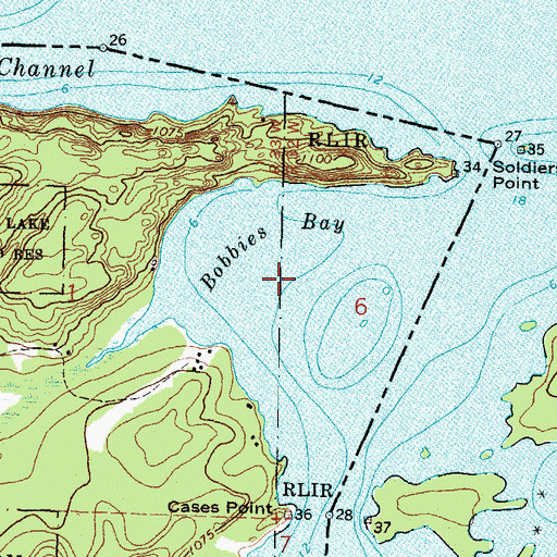 Topographic Map of Bobbies Bay, MN