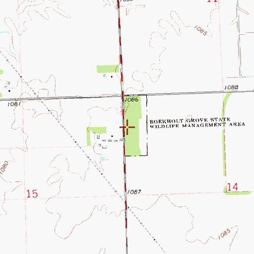 Topographic Map of Boekholt Grove State Wildlife Management, MN