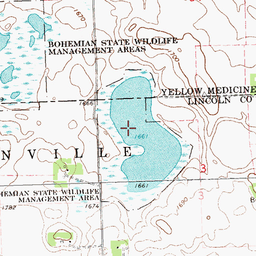 Topographic Map of Bohemian State Wildlife Management Area, MN