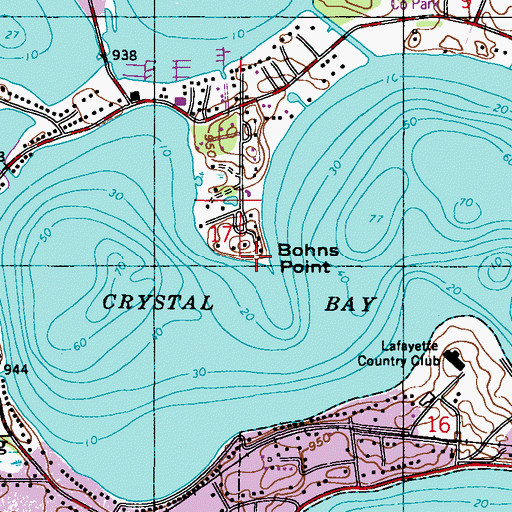Topographic Map of Bohns Point, MN