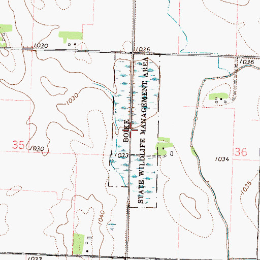 Topographic Map of Boike State Wildlife Management Area, MN