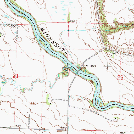 Topographic Map of Boiling Spring Creek, MN