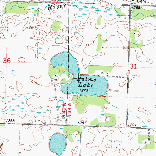 Topographic Map of Bolme Lake, MN