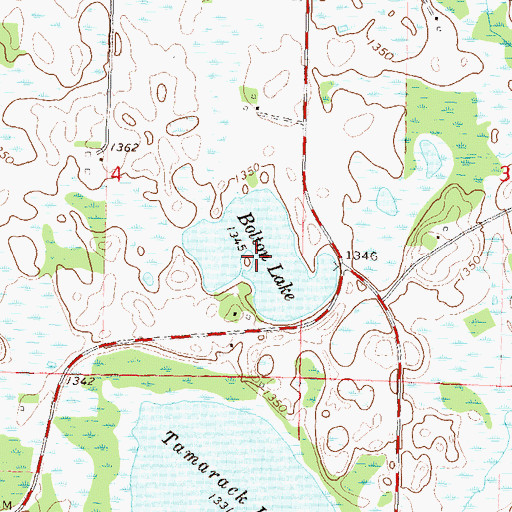 Topographic Map of Bolton Lake, MN