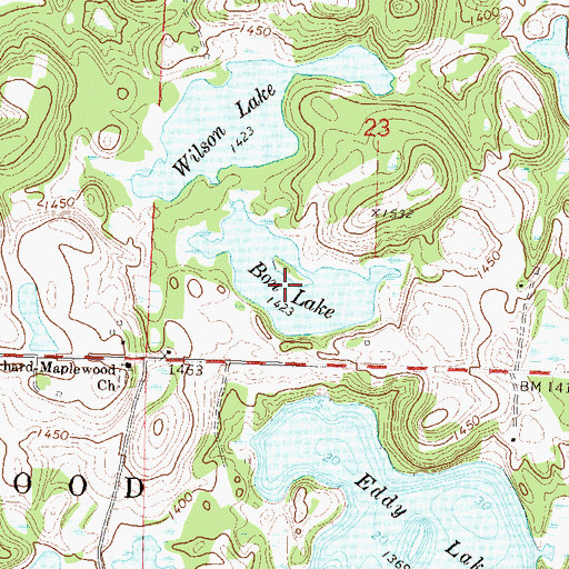 Topographic Map of Bon Lake, MN