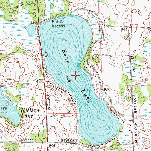 Topographic Map of Bone Lake, MN
