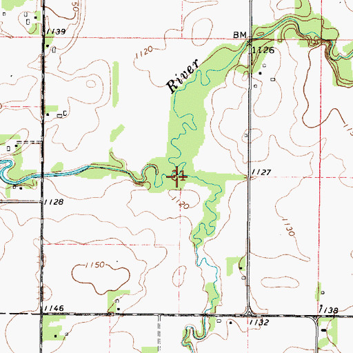 Topographic Map of Boot Creek, MN