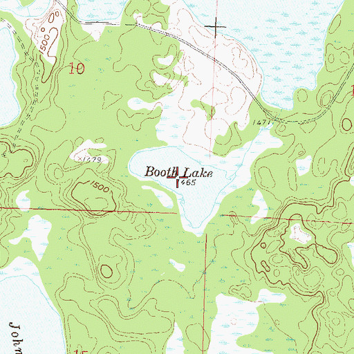 Topographic Map of Booth Lake, MN