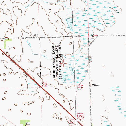 Topographic Map of Borchardt-Rosin State Wildlife Management A, MN